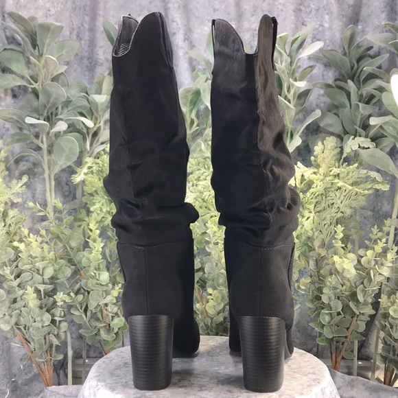 SO Tibia Black 17” Faux Suede Pointed Toe Fashion Slouch Boots WMS 10M🌟NIB🌟 - Picture 5 of 14